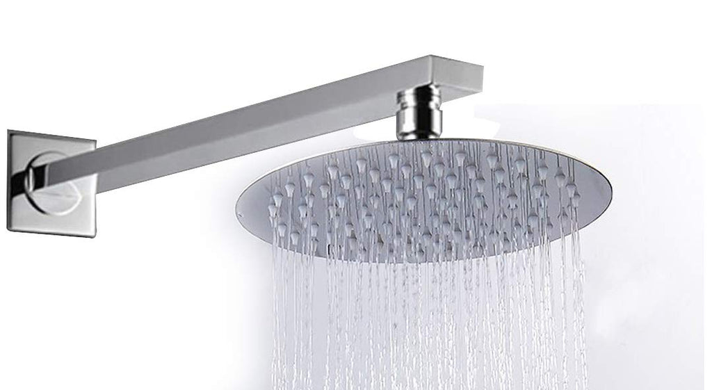 Hexa Ultra Square High Grade 304 Stainless Steel 8 Inch Square Shower Over Head Showers (8 in Circular, 15 in Square Arm)