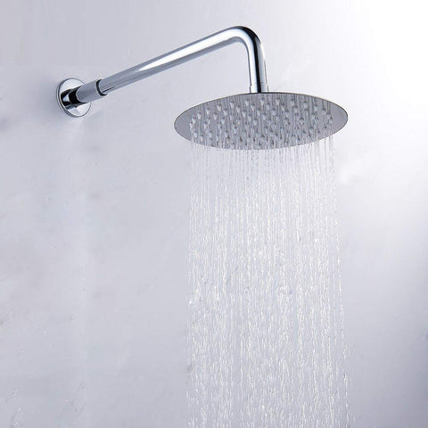 Hexa Ultra Square High Grade 304 Stainless Steel 8 Inch Square Shower Over Head Showers (8 in Circular, 18 in Curved Arm)