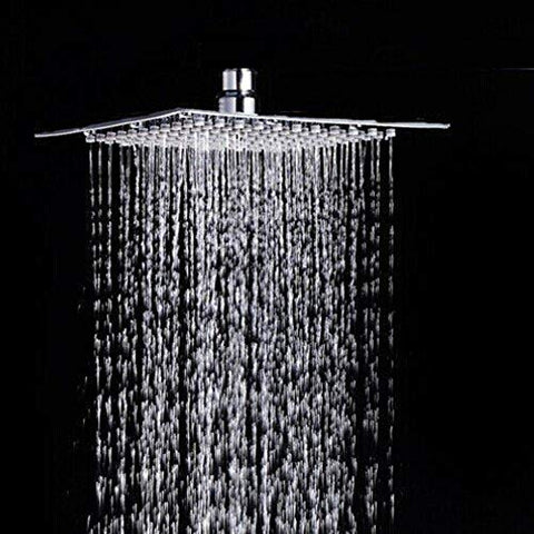 Hexa Ultra Square High Grade 304 Stainless Steel Polished Over Head Showers (8X8, 8 inch, Silver, Chrome Finish)