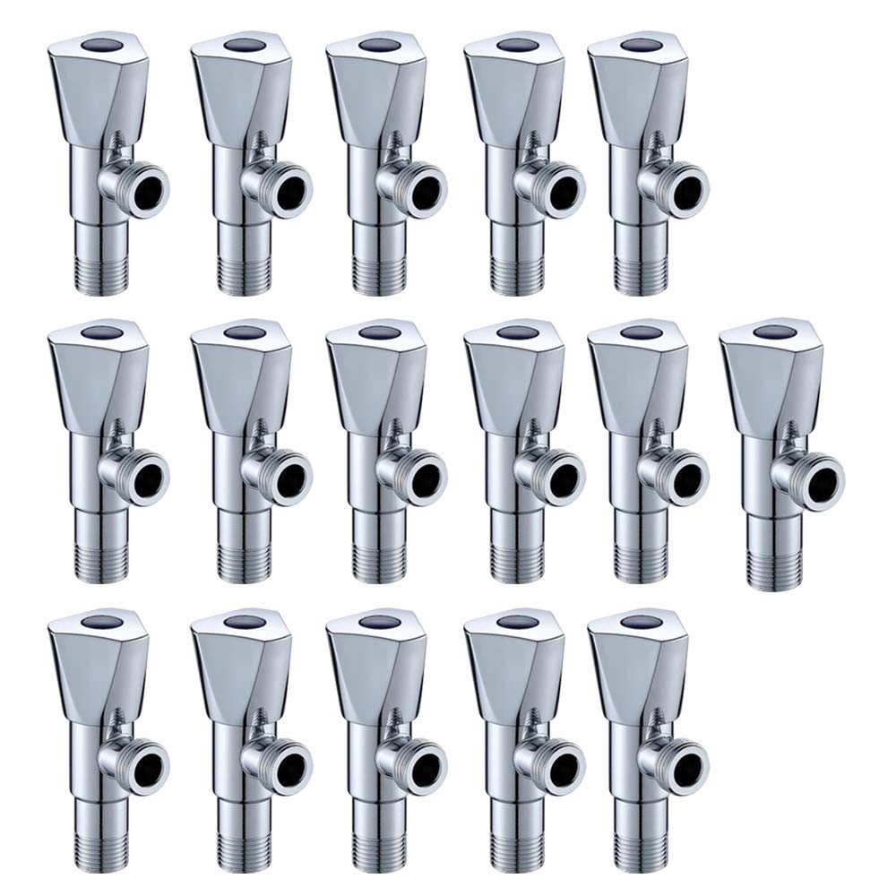 High Grade Brass Angle Cock/Valve of Brass for Bathroom/Kitchen with Wall Flange- Quarter Turn Heavy Fitting Chrome Finish (16, Hexa)