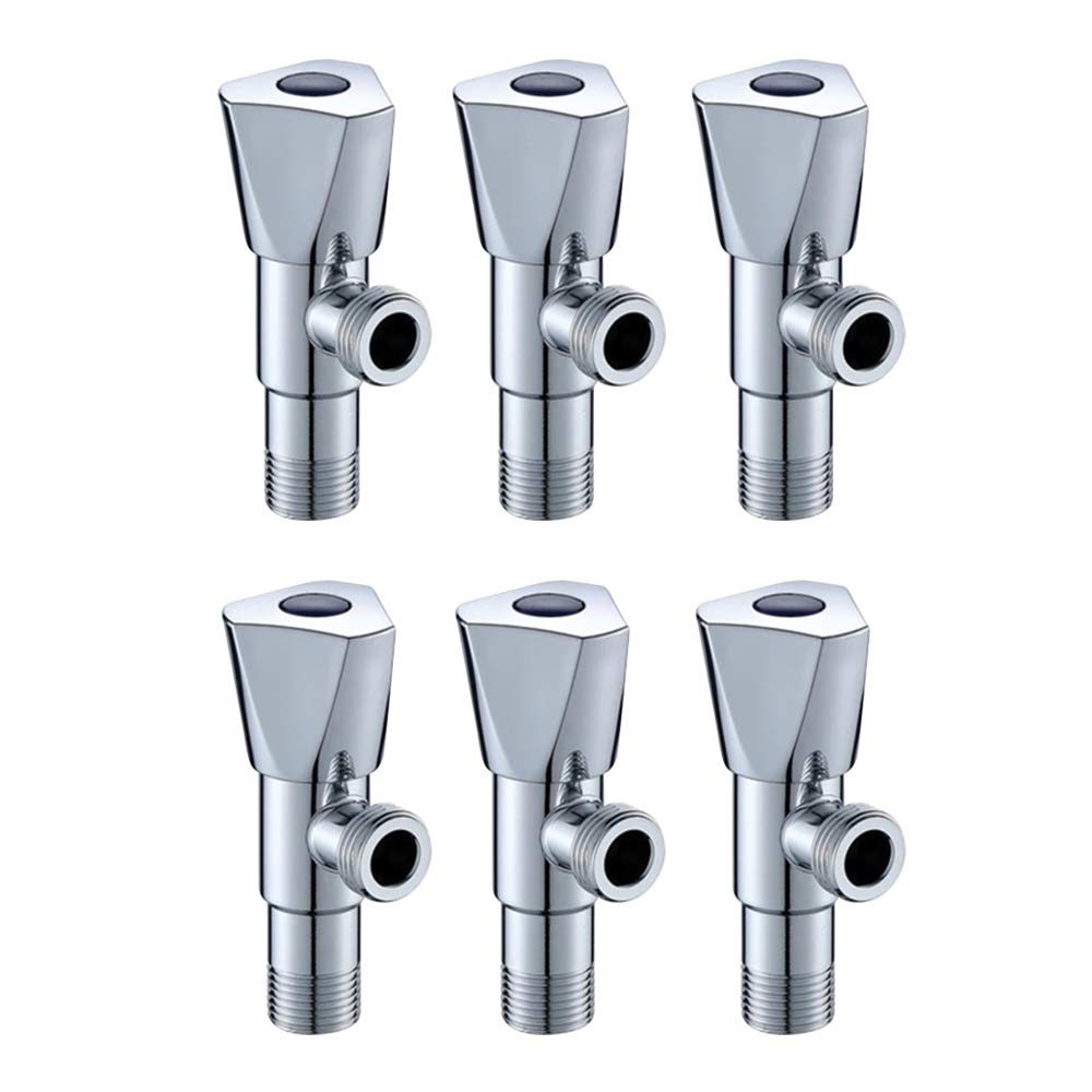 High Grade Brass Angle Cock/Valve of Brass for Bathroom/Kitchen with Wall Flange- Quarter Turn Heavy Fitting Chrome Finish (6, Hexa)