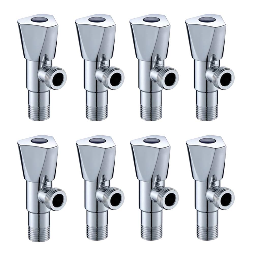 High Grade Brass Angle Cock/Valve of Brass for Bathroom/Kitchen with Wall Flange- Quarter Turn Heavy Fitting Chrome Finish (8, Hexa)