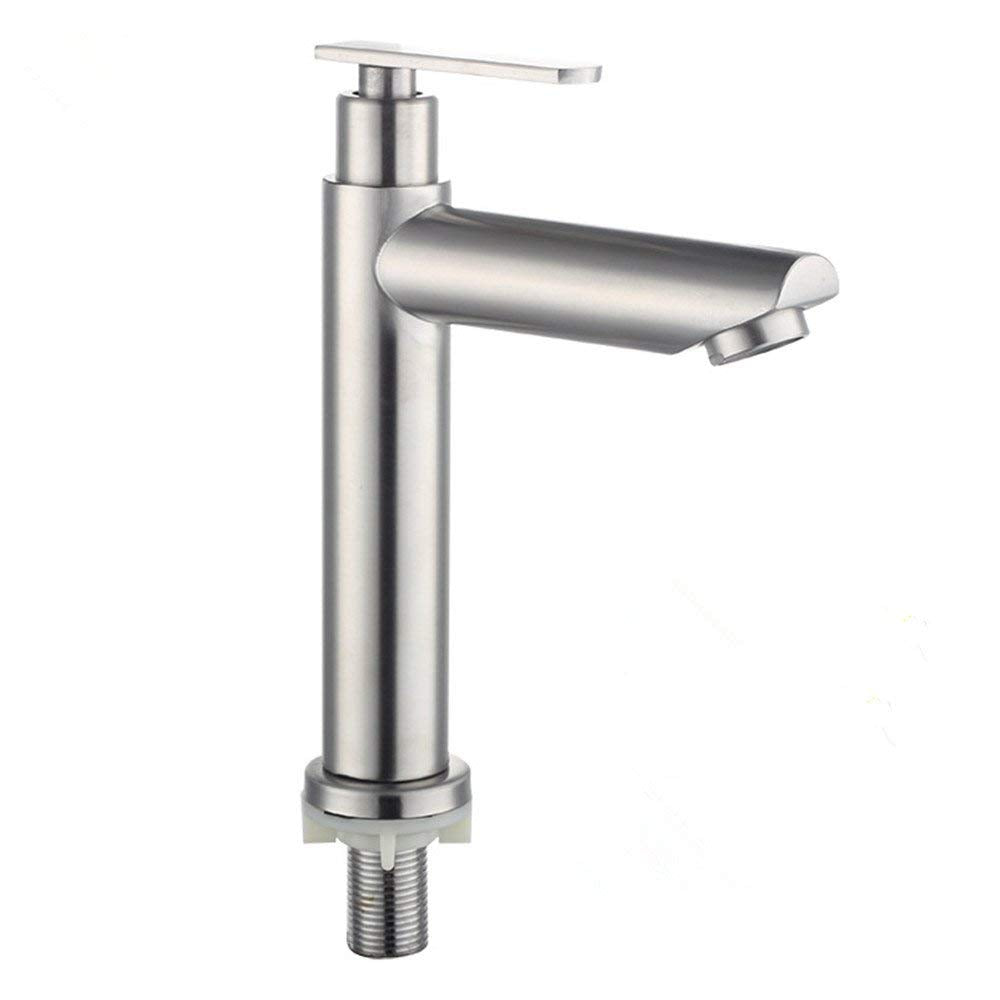 Modern Kitchen Sink Faucet Bathroom Washbasin Stainless Steel Tap Tall Pillar Cock (B)