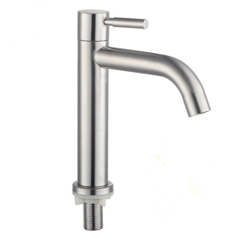 Modern Kitchen Sink Faucet Bathroom Washbasin Stainless Steel Tap Tall Pillar Cock (D)