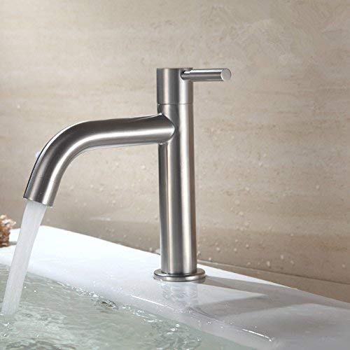 Modern Kitchen Sink Faucet Bathroom Washbasin Stainless Steel Tap Tall Pillar Cock (D)