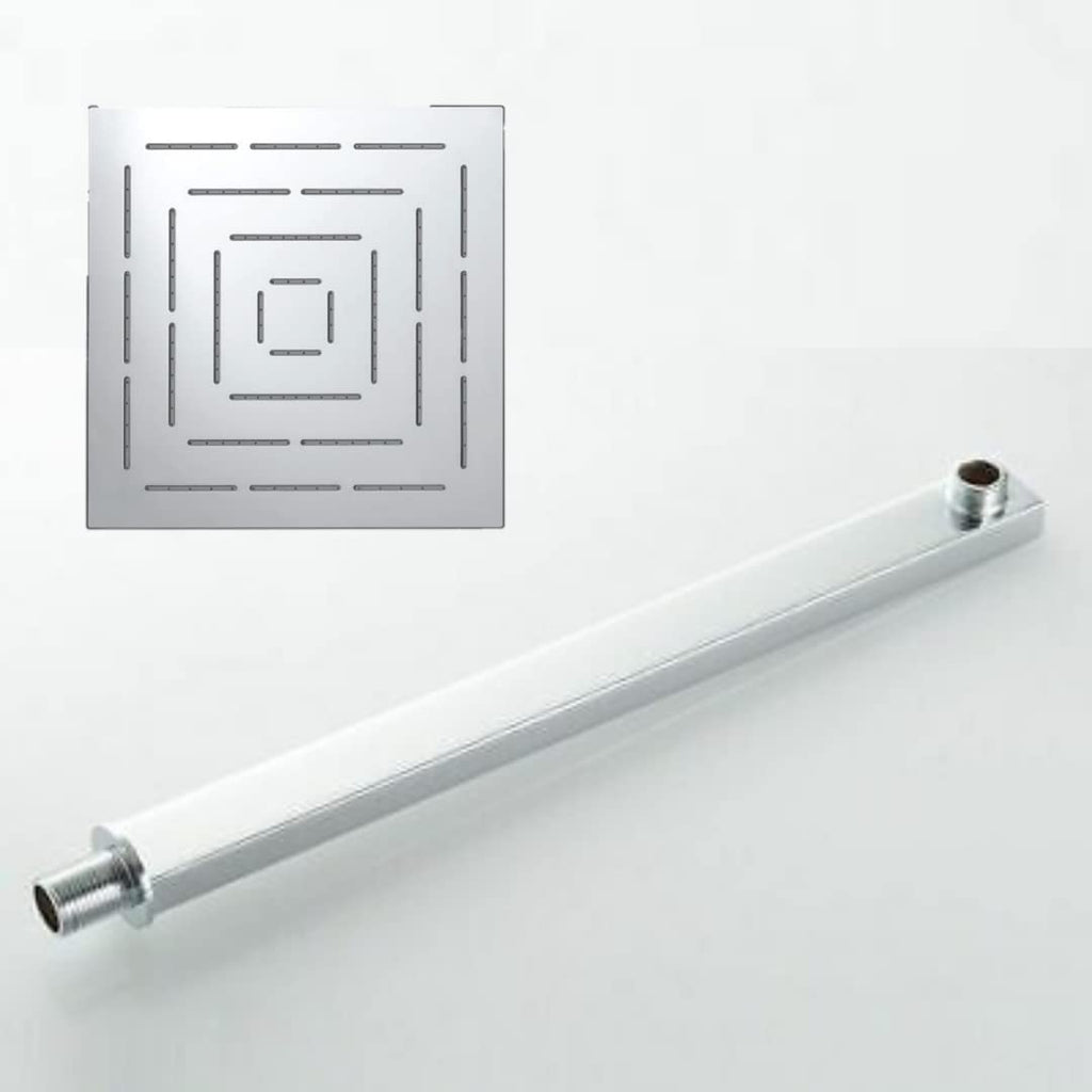 Square High Grade 304 Stainless Steel Square Shower Over Head Showers With Shower Arm