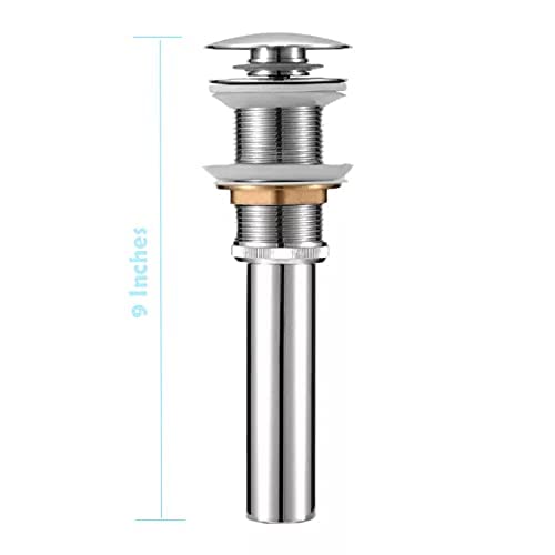 ZAP 9 Inch Long Pop Up Waste Coupling With Full Thread Drain Stopper for Bathroom Vessel Vanity Sink with Overflow (4)