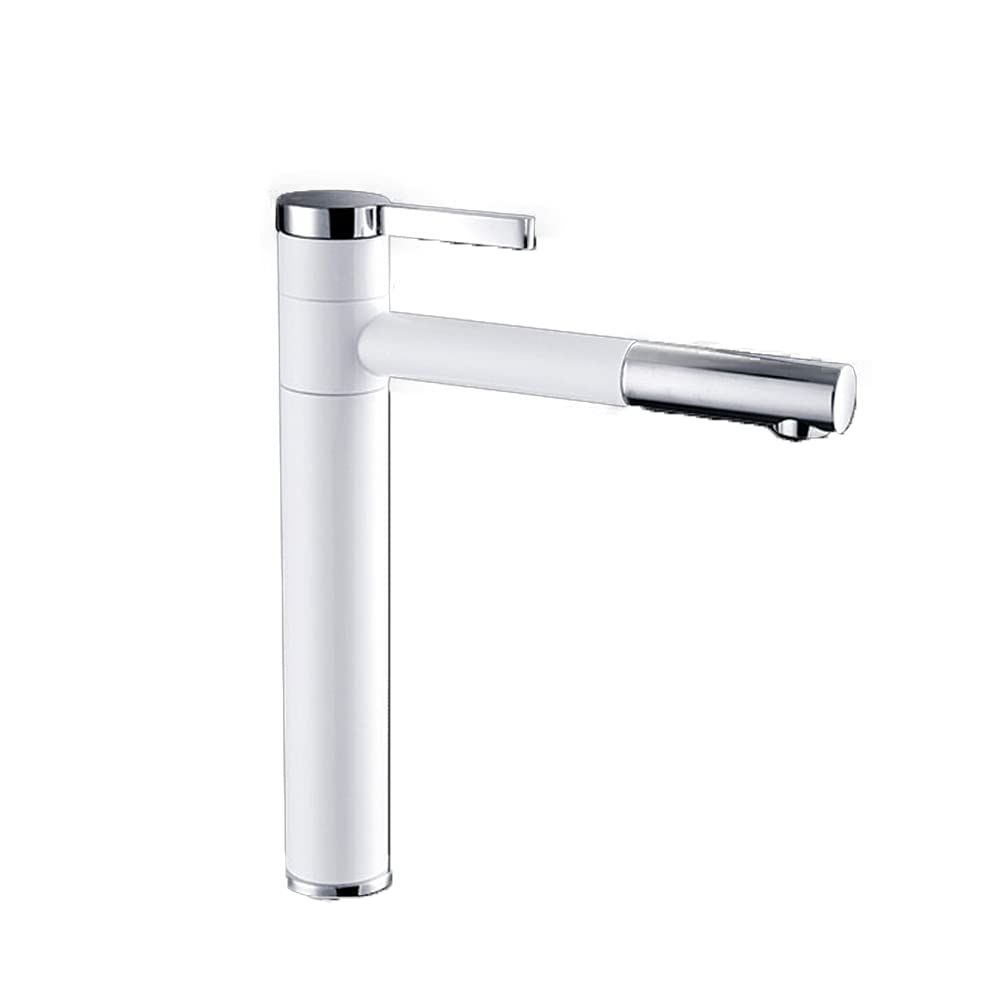 Lavish Series Modern Bathroom Sink Faucet , White Bathroom Faucet | Single Handle for Temperature Control Stainless Steel, Utility Sink Faucet Black & Steel