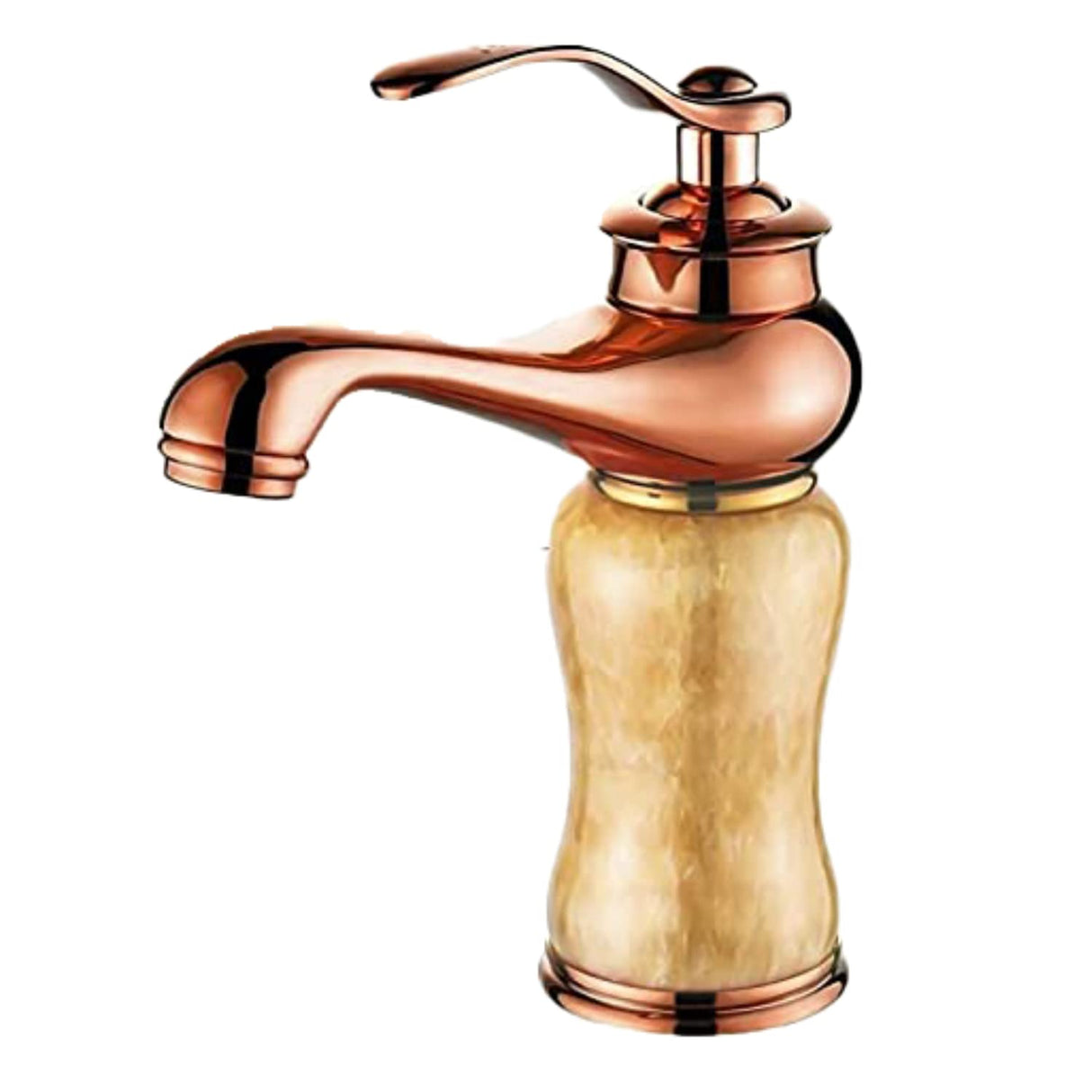 Lavish Series Antique Brass Basin Faucet Aladdin Mixer Cold and Hot Bathroom Faucet Water Tap (Rose Gold)