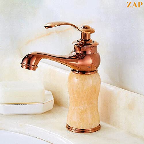 Lavish Series Antique Brass Basin Faucet Aladdin Mixer Cold and Hot Bathroom Faucet Water Tap (Rose Gold)