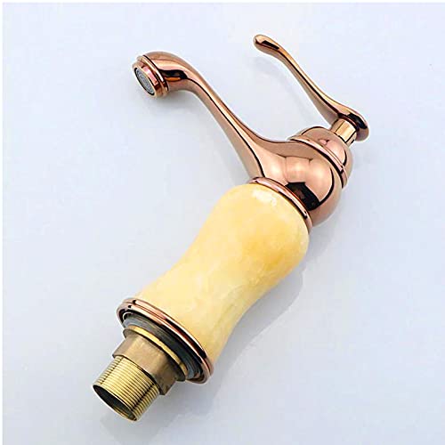 Lavish Series Antique Brass Basin Faucet Aladdin Mixer Cold and Hot Bathroom Faucet Water Tap (Rose Gold)