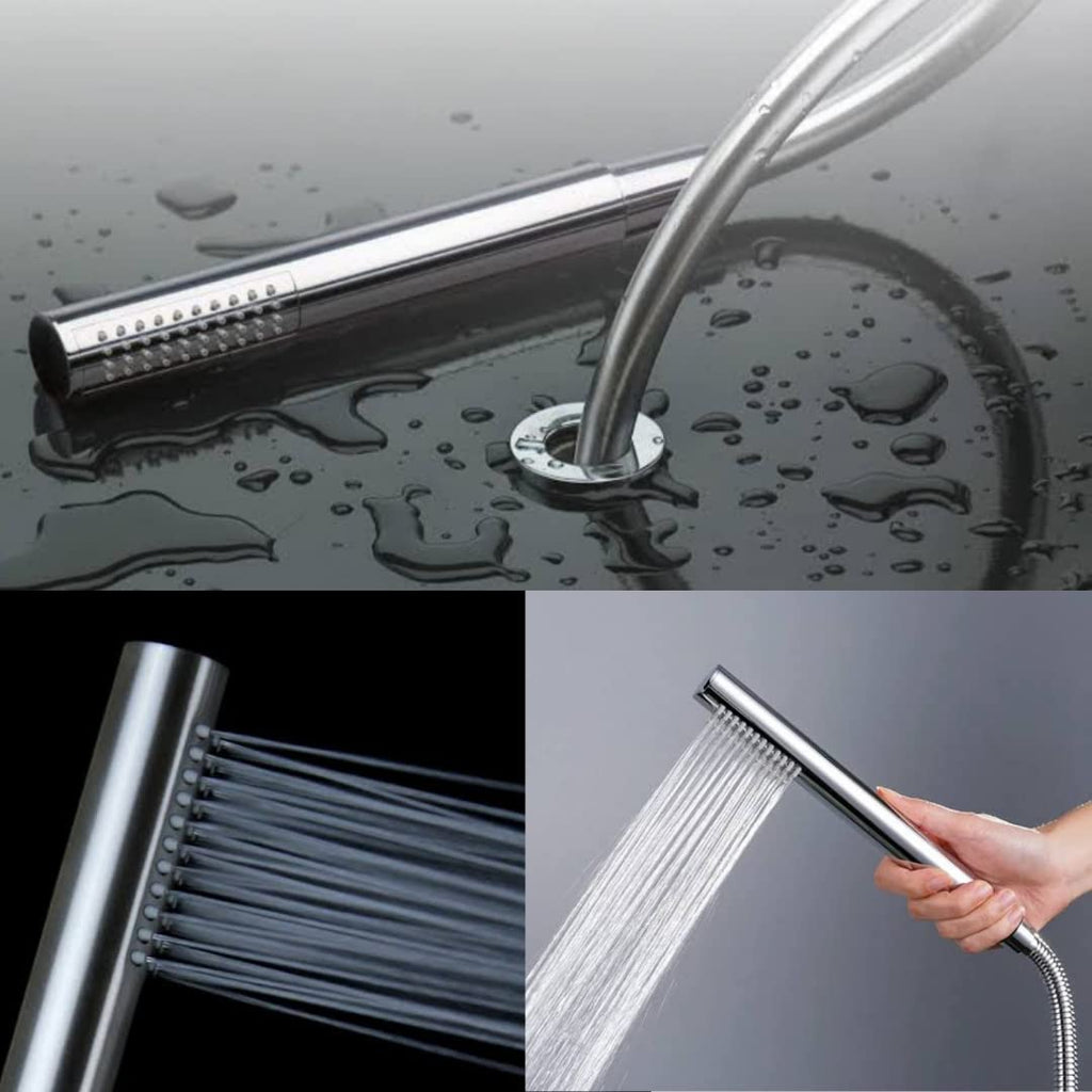 HS-003 Cube Series Hand Held Shower High Pressure Chrome Universal Wand Shower Heads ABS & Chrome Finish With Hose Pipe & Wall Bracket