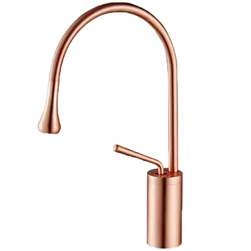 Lavish Series Rust Free Bathroom Single Hole Sink Faucet, Bathroom Faucet | Single Handle for Temperature Control, Utility Sink Faucet (Rose Gold)