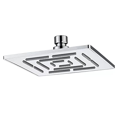 Rainfall Square High Grade 304 Stainless Steel 6 Inch Square Shower Over Head Showers (6X6 Square Shower Head)