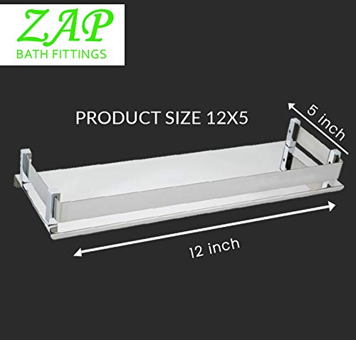 Ocean Series High Grade Stainless Steel Shelf -for Bathroom and Kitchen/Home Accessories (1 Unit) (12 * 5 Inches