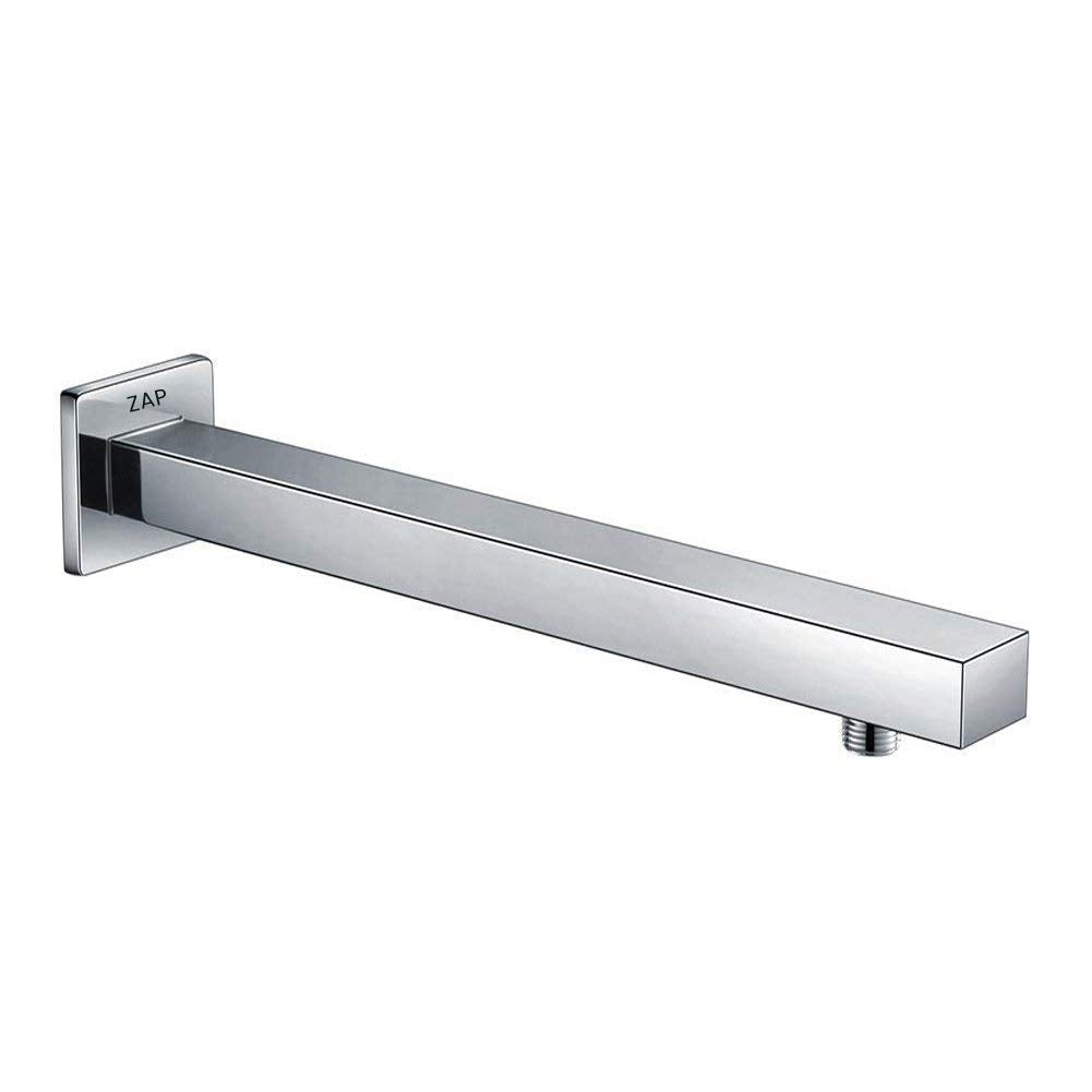 Delta Series Brass Square Shower Arm with Wall Flange, Chrome Finish (18 Inch)