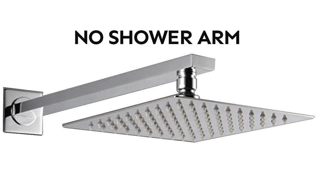 Ultra Slim Square High Grade 304 Stainless Steel Shower Over Head Showers (8 INCH Showers, Without Rod)