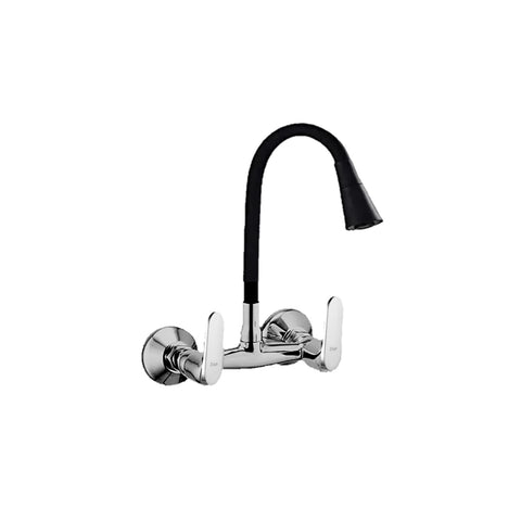 Opel Series Brass Wall Mounted Kitchen Sink Mixer with Flexible Spout