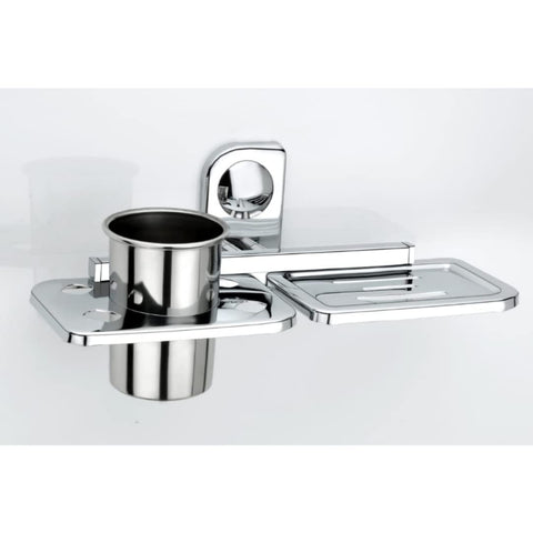 Platinum Series Soap Holder and Toothbrush Stand with Screw Set for Bathroom Accessories