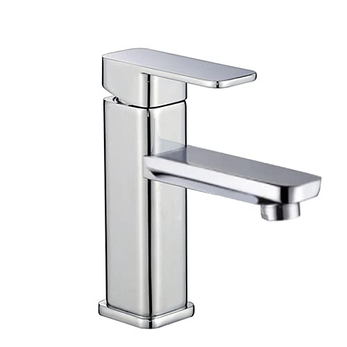 Chrome Bathroom Faucet Single Hole Single Handle for Sink Solid Brass Tap