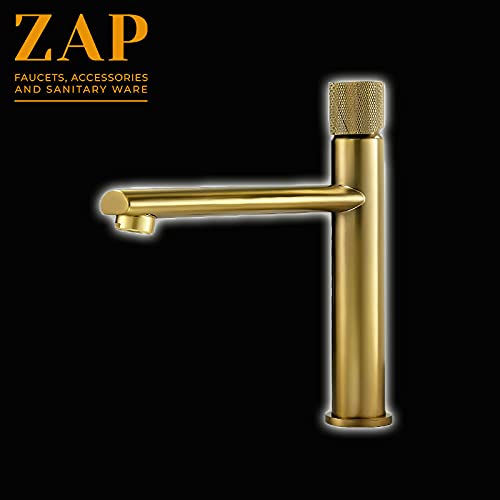Lavish Series Tall Body Hot & Cold Basin Mixer Pillar Tap (Champagne Bronze & Gold Twist)