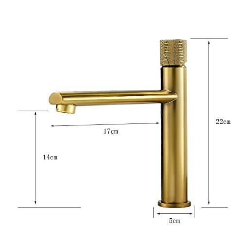 Lavish Series Tall Body Hot & Cold Basin Mixer Pillar Tap (Champagne Bronze & Gold Twist)