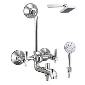 Terrim Chrome 3-in-1 Wall Mixer with Shower Arm & Hand Shower
