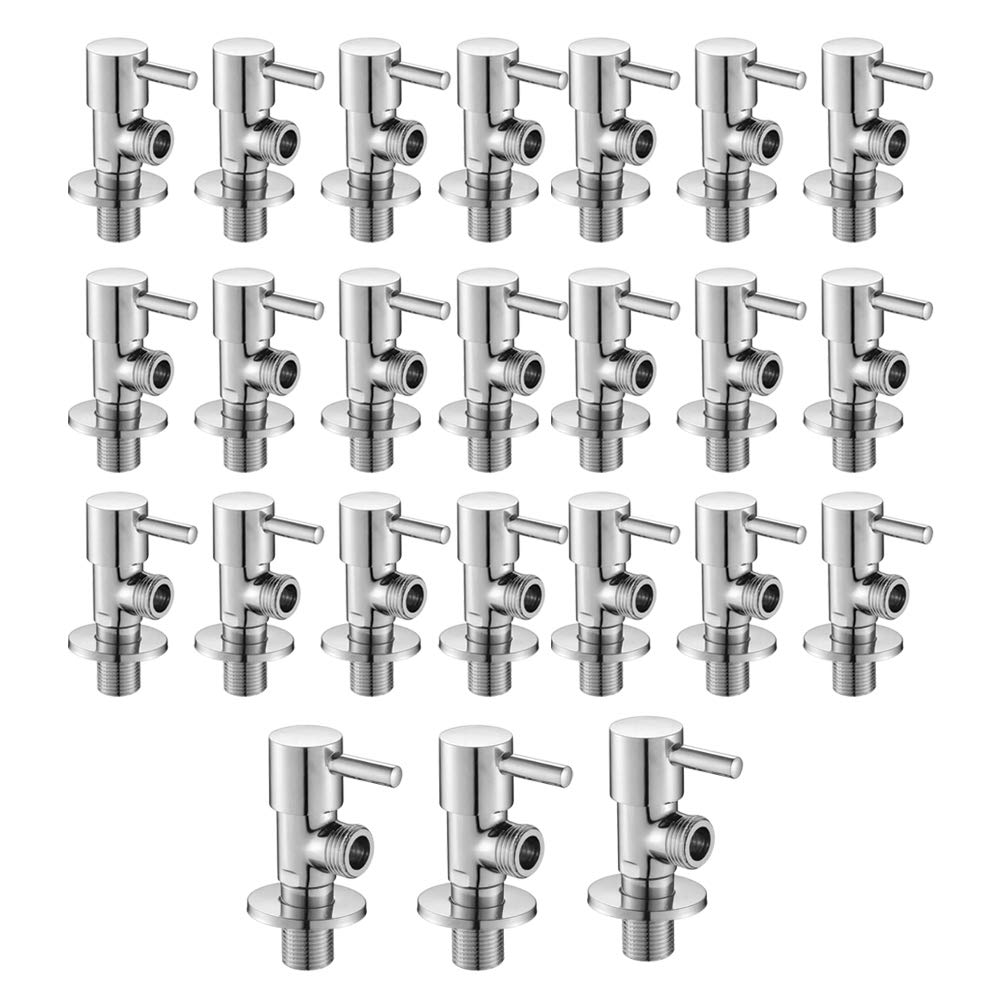 High Grade Brass Angle Cock/Valve of Brass for Bathroom/Kitchen with Wall Flange- Quarter Turn Heavy Fitting Chrome Finish (24, Terrim)