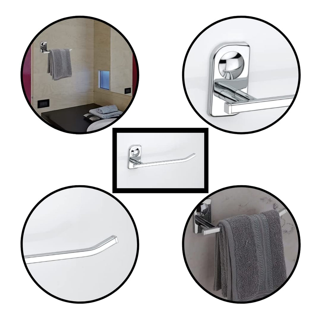 Platinum Series Towel Hanger with Screw Set/Stainless Steel Napkin Towel Hanger for Washbasin Anti Rust Strong Sticker Towel Holder for Bathroom Napkin Holder,Bathroom Accessories (Satin)