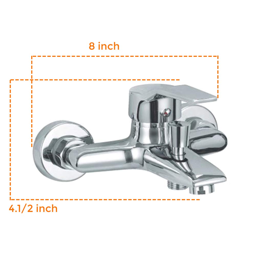 Hexa Series 3in1Wall Mixer Single Lever with Provision for Hand Shower/Chrome Finish/Brass