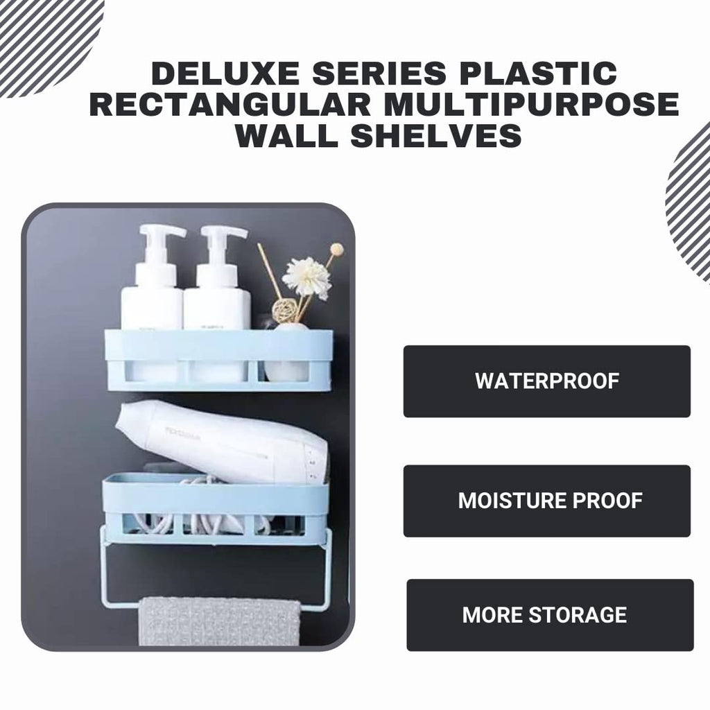 Deluxe Series Plastic Rectangular Multipurpose Wall Shelves