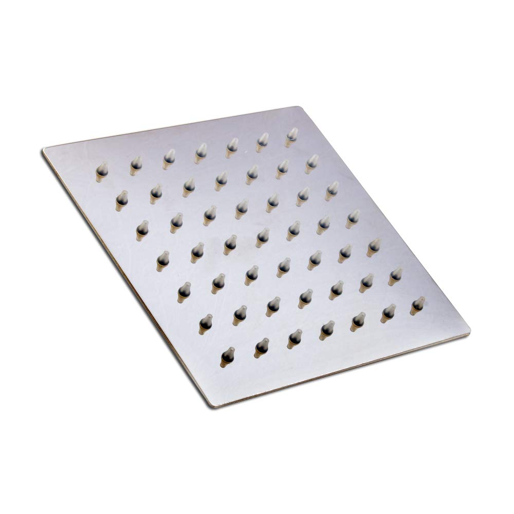 Ultra Slim Square Brass Head Shower (6 inch x 6inch, Silver