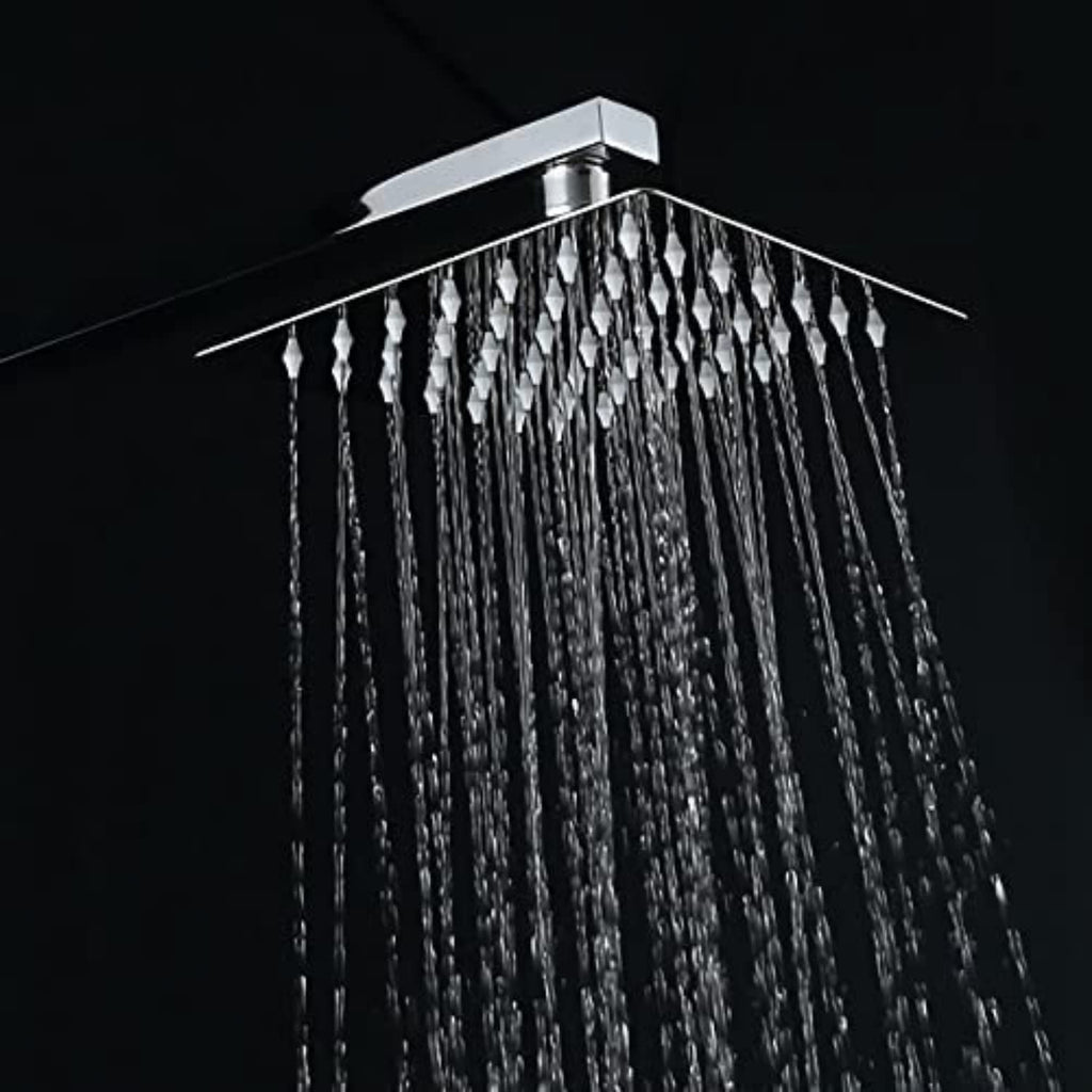 Steel Square Shower with Rod (6"6) (Chrome)