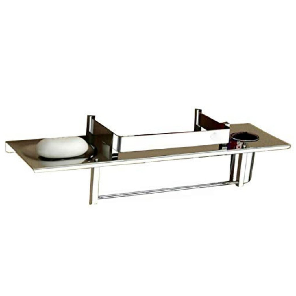 Delta Series Multipurpose 4 in 1 Stainless Steel Shelf with Detachable Towel Rod/Home (1 Unit)