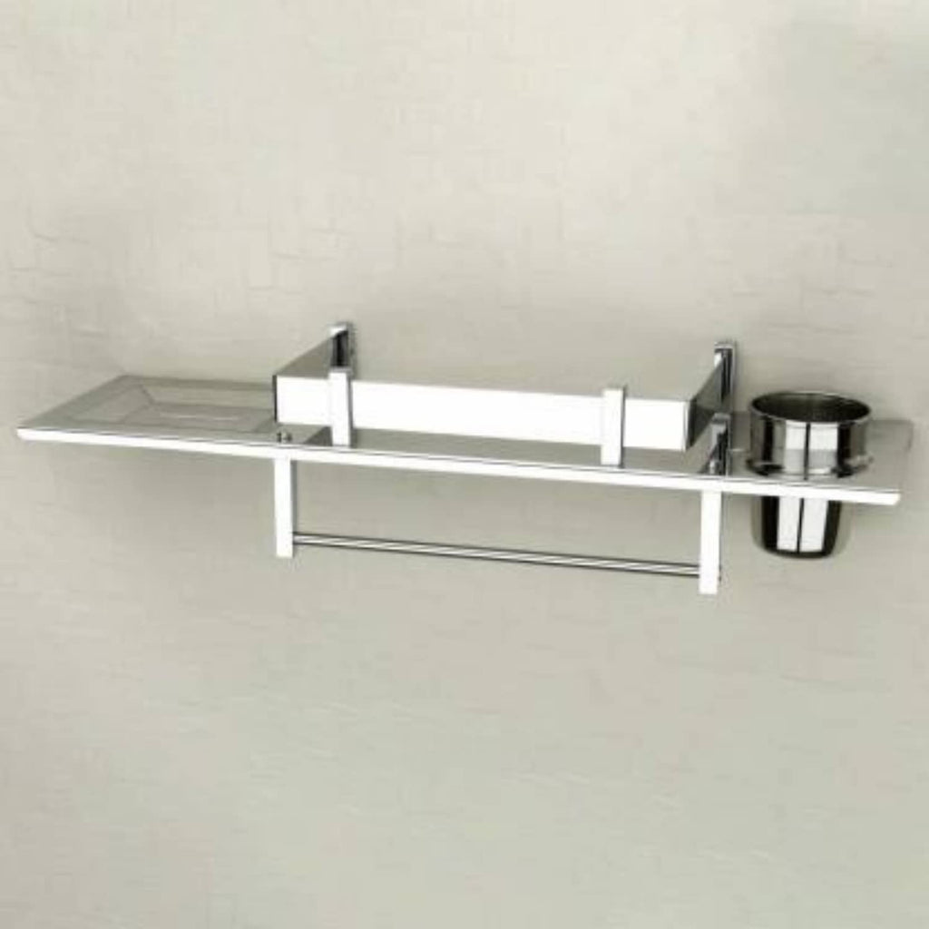 Delta Series Multipurpose 4 in 1 Stainless Steel Shelf with Detachable Towel Rod/Home (1 Unit)