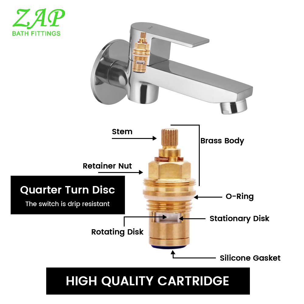 Zap Metrix Bolt Long Body With Chrome Finish/Brass/With Wall Flange For Homewear