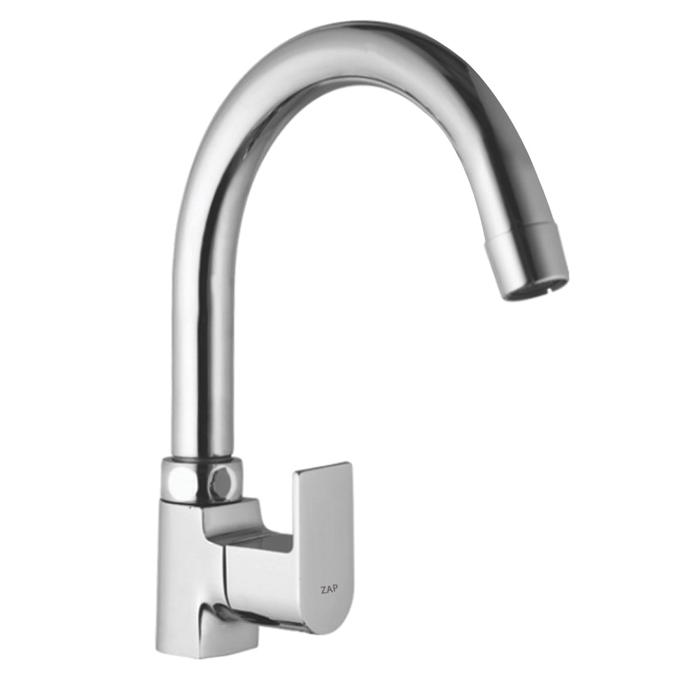 ZAP Bolt Swan Neck Single Lever Kitchen Faucet/Complete Brass Material/Swivel Spout