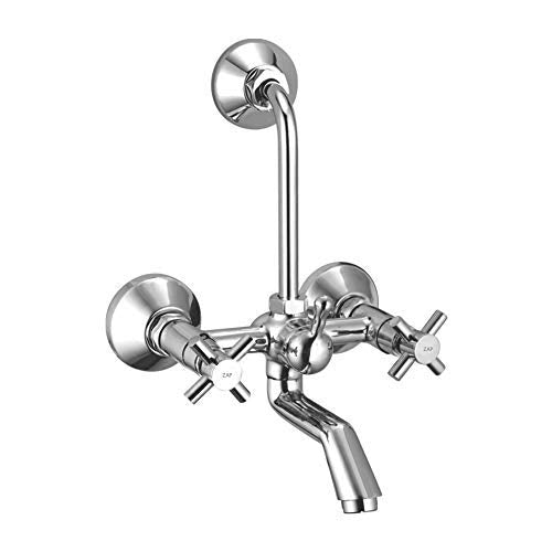 Caster Series Brass Chrome Finish Wall Mixer 2in1 with L Bend for Bathroom.