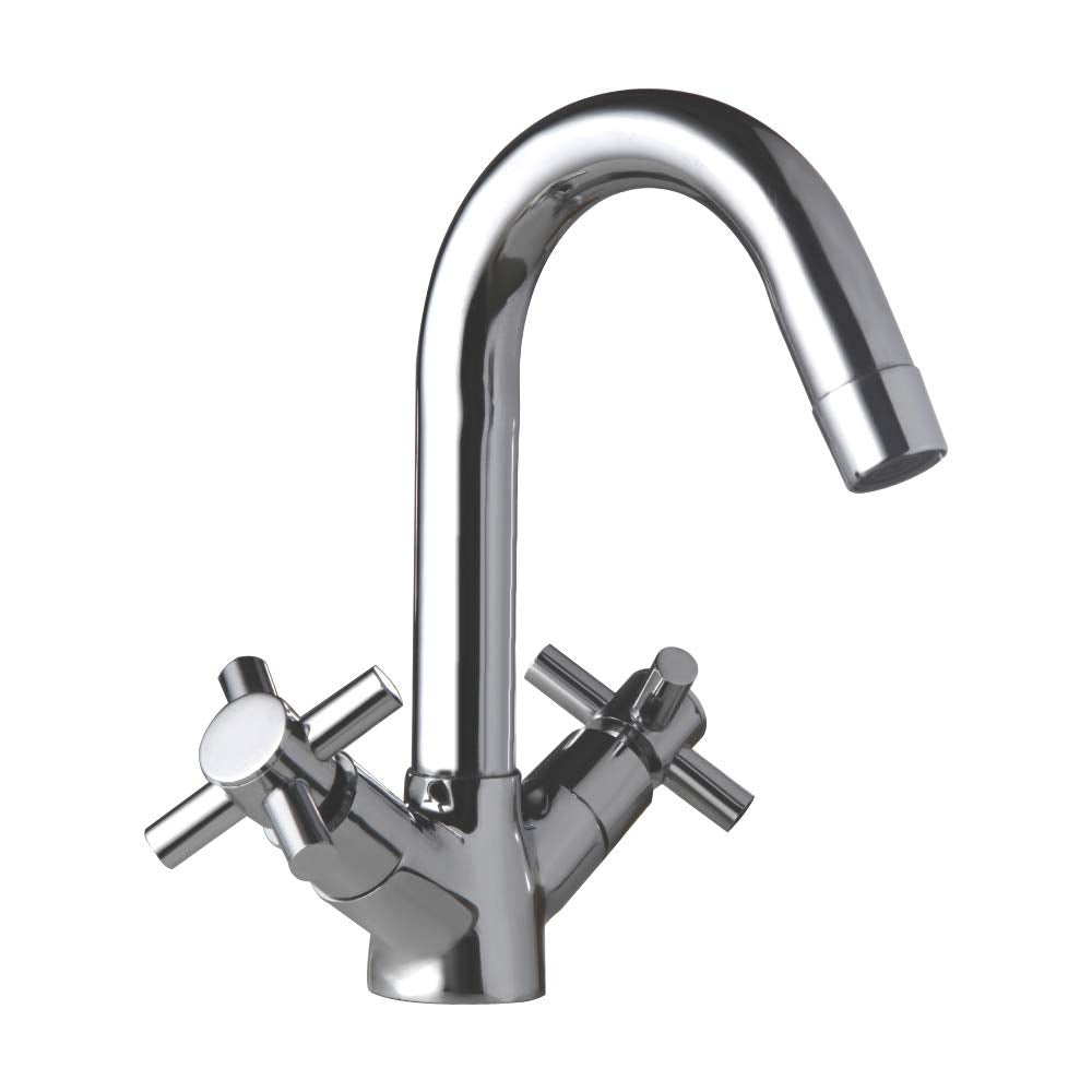 100% High Grade Brass Centre Hole Basin Mixer/Chrome Finish/Brass Plated Foam Flow 15mm, Sink Cock, Bathroom Fittings, Taps