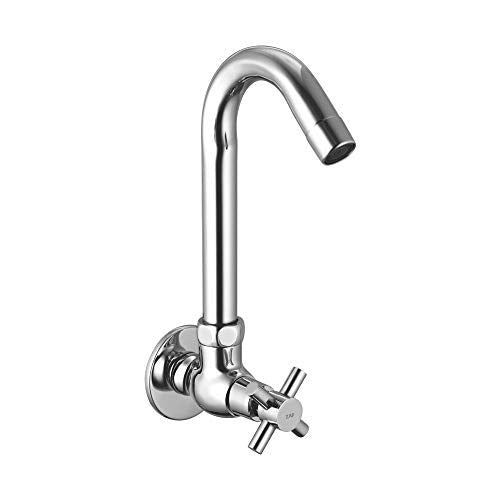 ZAP 100% High Grade Brass Sink Cock for Kitchen/ 360 Degree Spout/Brass Chrome Finish
