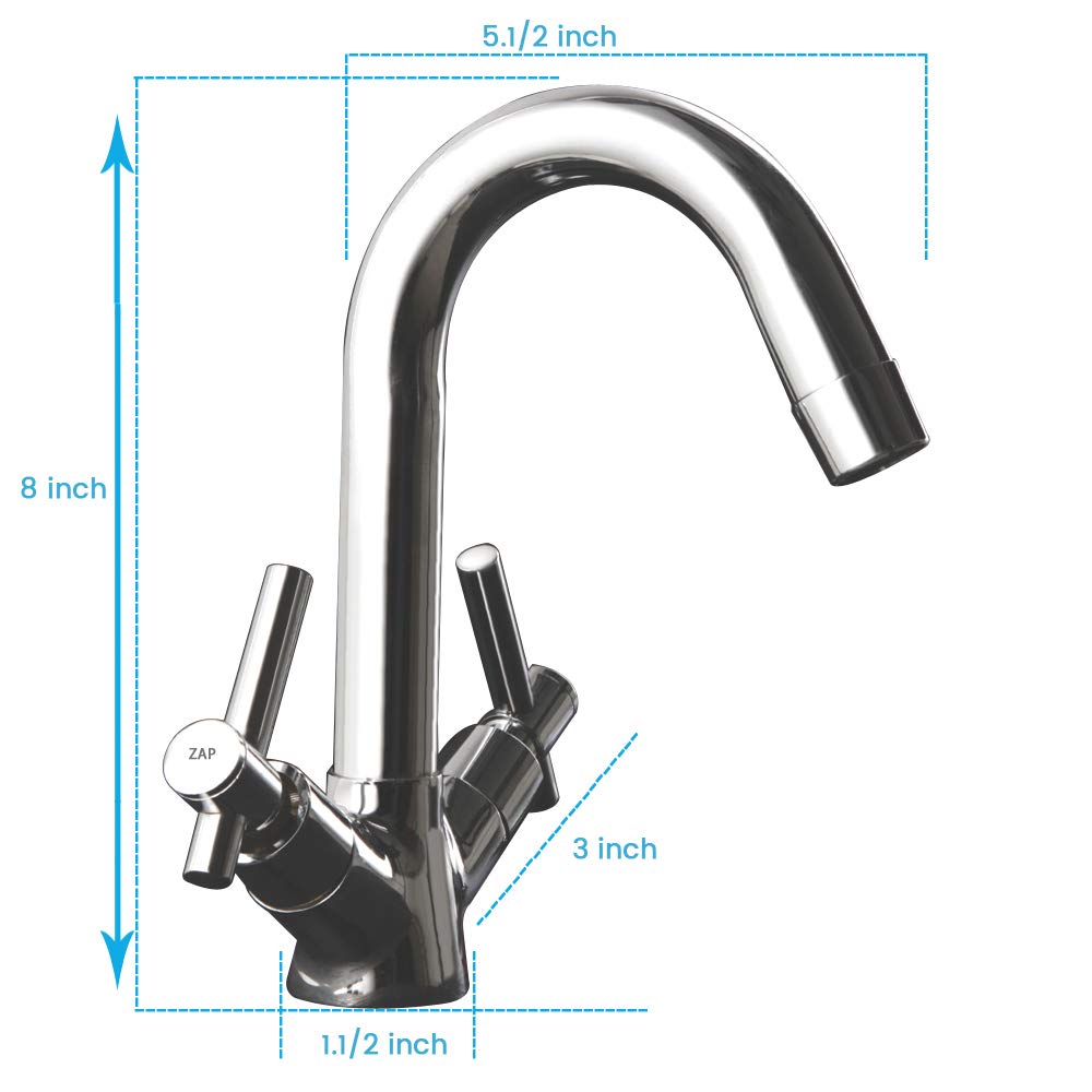 Mini Terrim Centre Hole Basin Mixer/Brass Metal and Chrome Finish Sink Faucet