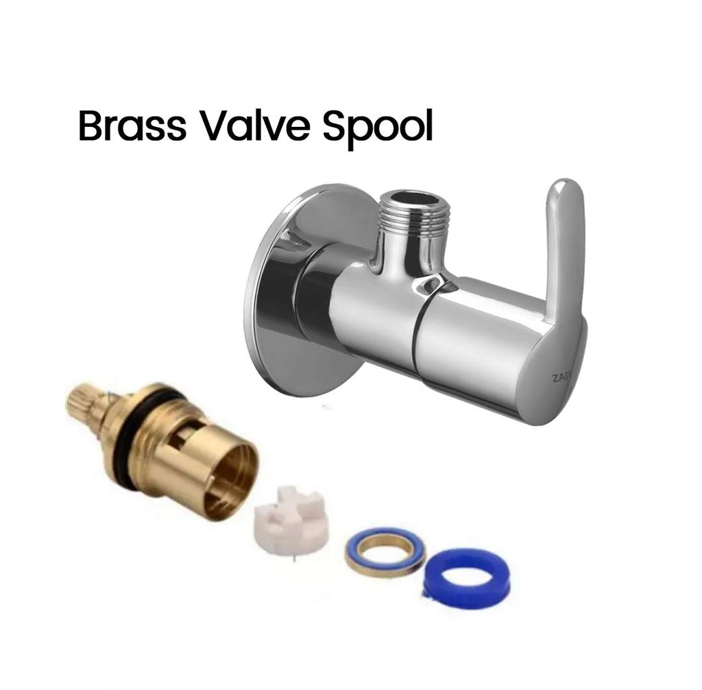 Prime Brass Angle Cock/Valve of Brass for Bathroom/Kitchen with Wall Flange- Quarter Turn Heavy Fitting Chrome Finish(Set of 1)