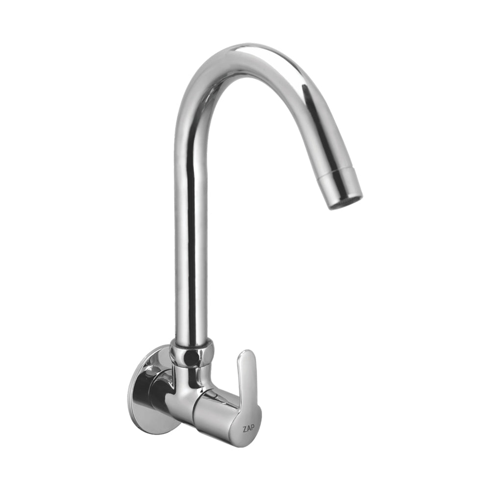 ZAP Full Brass Body Sink Cock with Swinging Spout | Wall Mounted for Kitchen