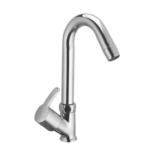 Ocean Neck Tap for Kitchen/Bathroom Soft, Table/Deck-Mounted (Brass Body & Chrome Finished)